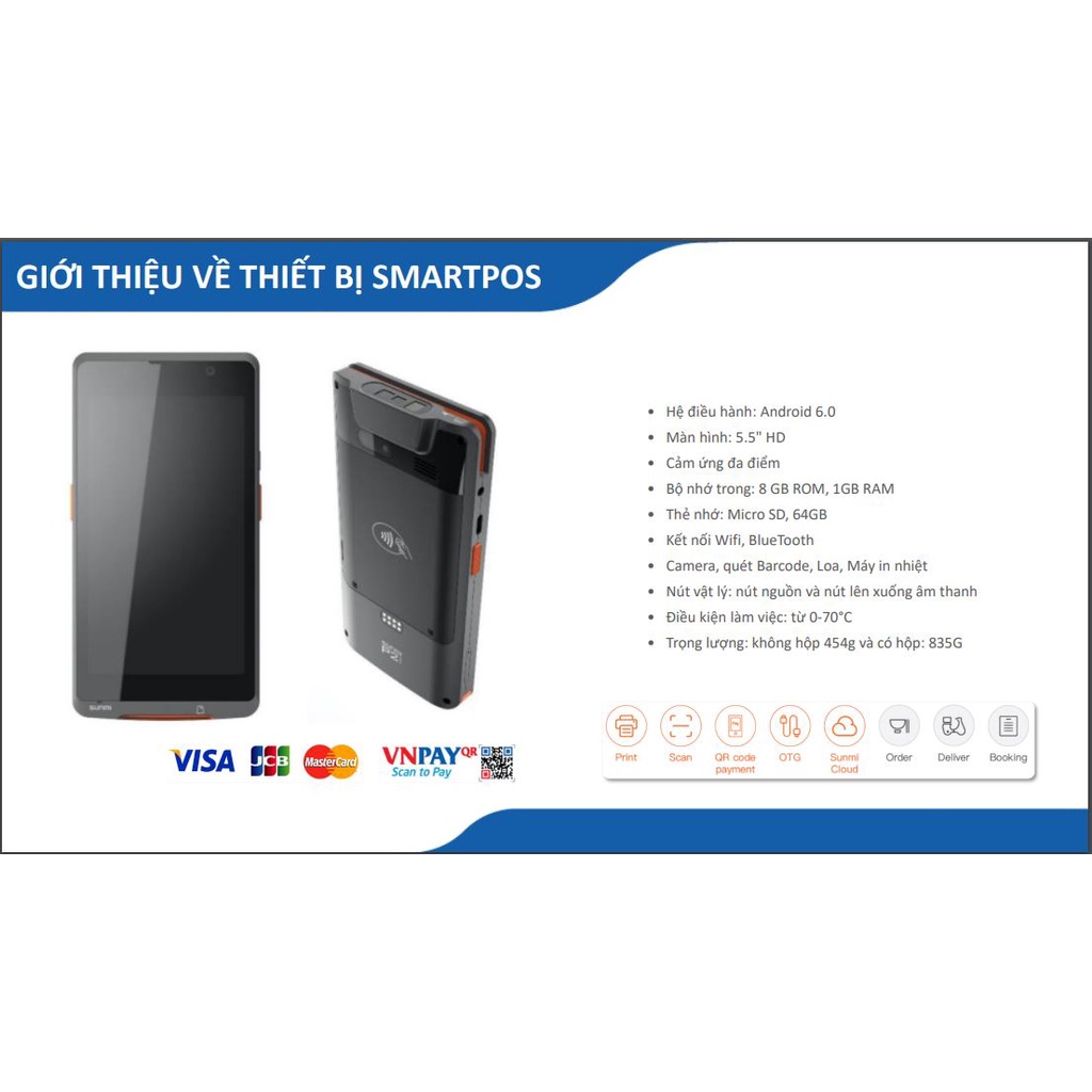 Máy Quẹt Thẻ SMART POS MINI 3 IN 1 HỖ TRỢ THANH TOÁN THẺ