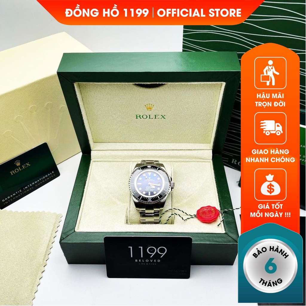 Đồng hồ cơ nam dây thép cao cấp chống nước chống xước tuyệt đối sang trọng bảo hành 6 tháng RLX1118LN - 1199 Watches