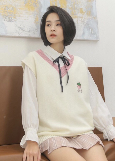 Áo gile trái cây thêu | BigBuy360 - bigbuy360.vn