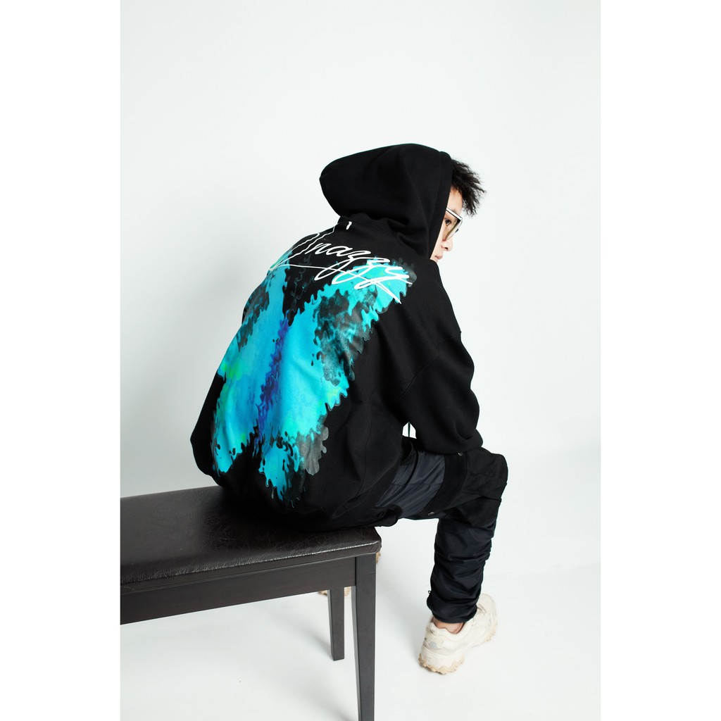 Áo hoodie nam đen họa tiết bướm form oversize | BigBuy360 - bigbuy360.vn
