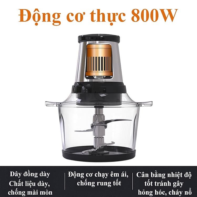 Máy xay thịt _máy xay đa năng Sokany 7004A cối thủy tinh siêu chắc chắn công suất lớn 800W Hàng chính hãng BH 12 tháng