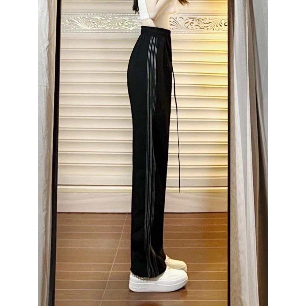 Quần ống rộng lưng cao, quần nỉ 3 sọc unisex Zinti QN02