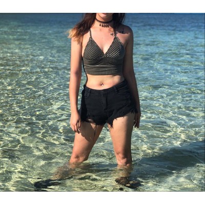Bikini nhung tăm 2 mảnh( kèm hình khách mặc)