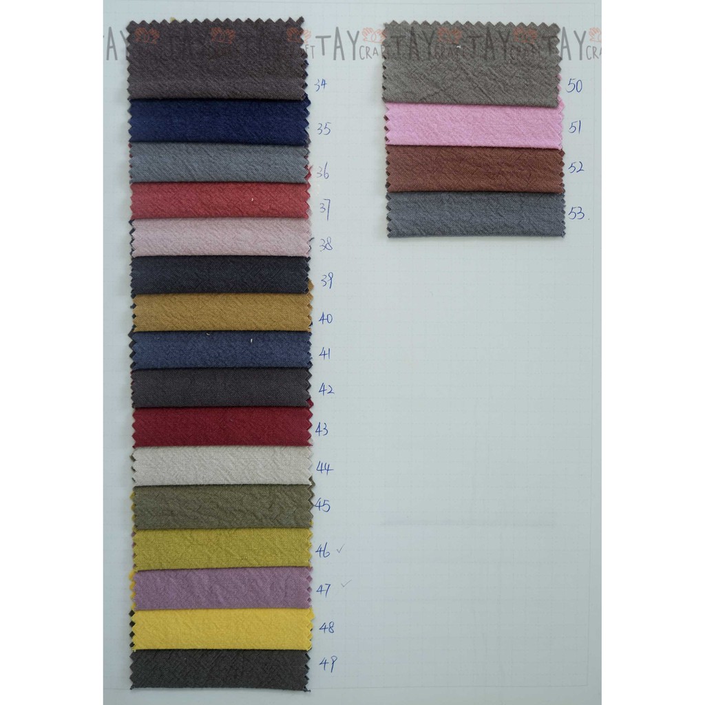 Vải cotton crepe nhăn (linen crepe) 190gr 50x70/50x140cm