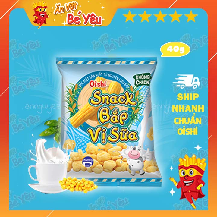 Bim bim Oishi snack bắp vị sữa 40g