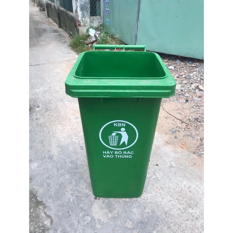 thùng rác nhựa HDPE 120l màu xanh