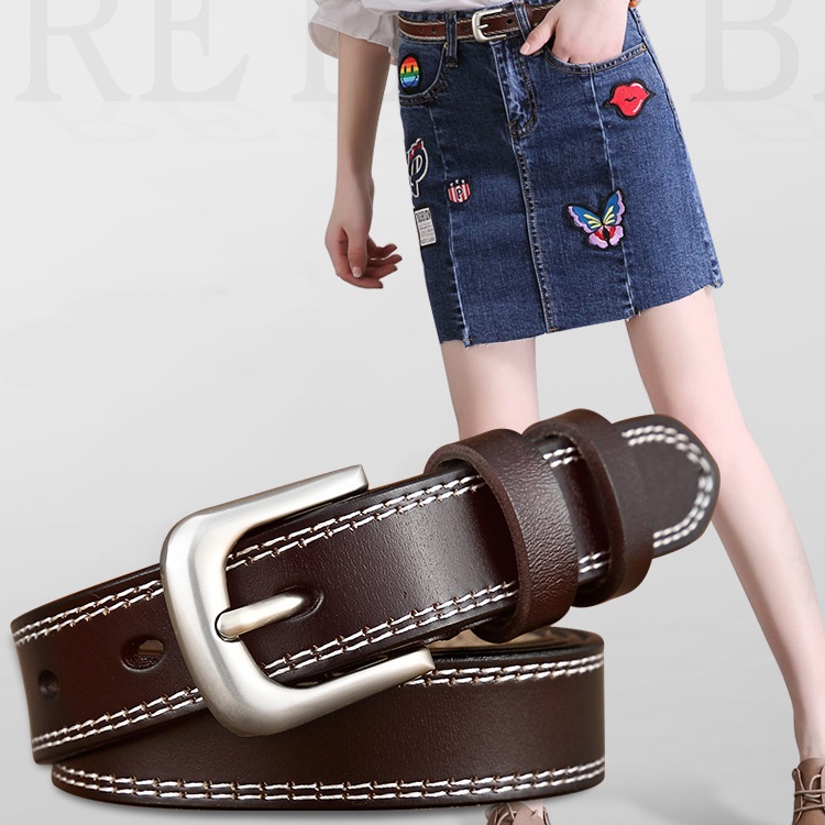 mới dây nịt da thật phong cách retro cho nữ