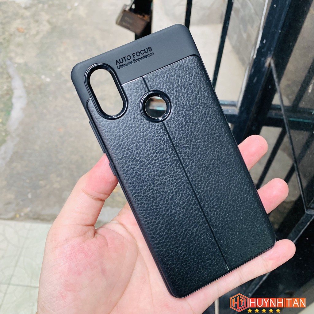 Ốp lưng Xiaomi Mi 8 SE chống sốc Vân da màu đen