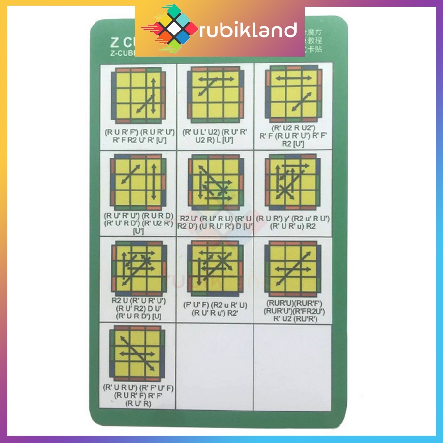 Bộ 3 Card Công Thức Full CFOP F2L OLL PLL Giải Rubik Tốc Độ