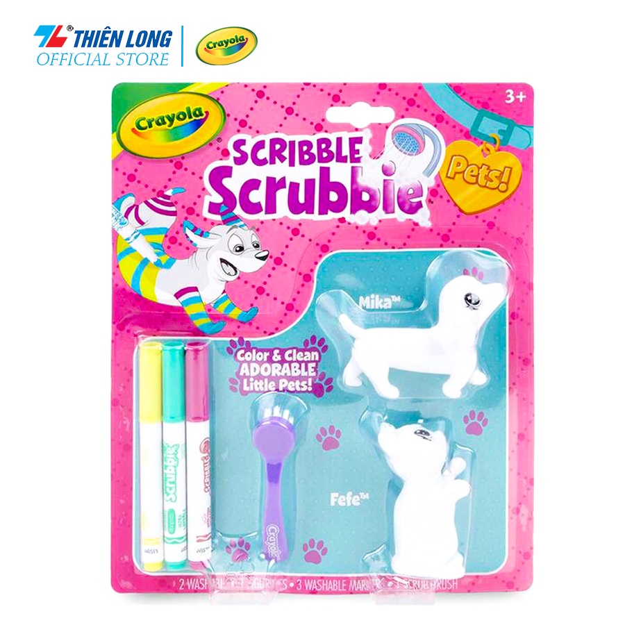 Bộ đồ chơi trang trí cho thú cưng - có thể rửa được Crayola Scribble Scrubbie Pets (Cat &amp; Dog)