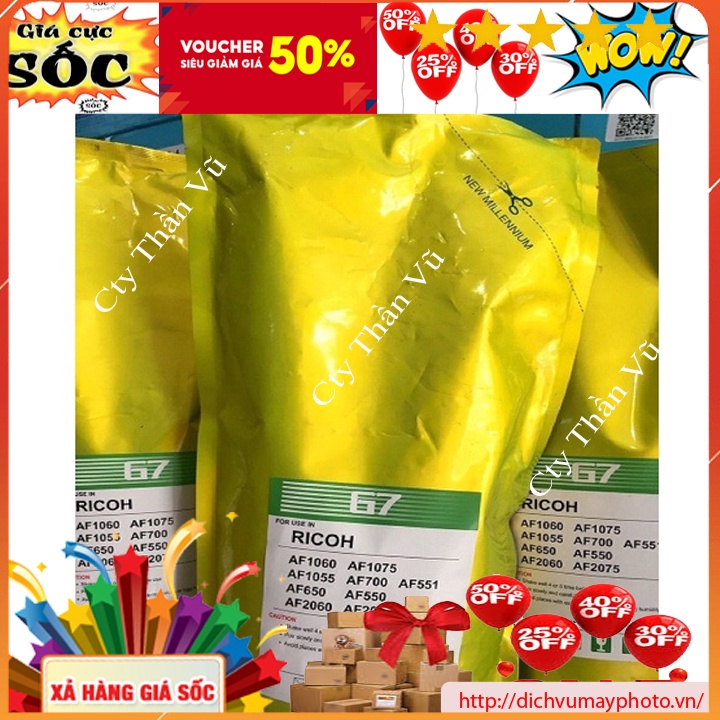 Mực cho máy photo Ricoh 2060,6000,6500,7500, Toshiba 650,850- Mực gói G7 900g hàng chuẩn chất lượng INECO