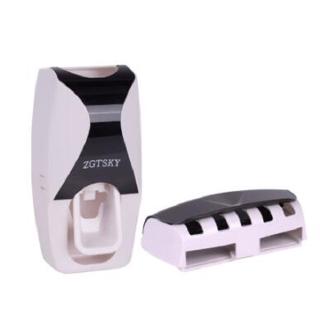 [Bathroom Automatic Toothpaste Dispenser + Toothbrush Holder Set ] [Wall Mounted]