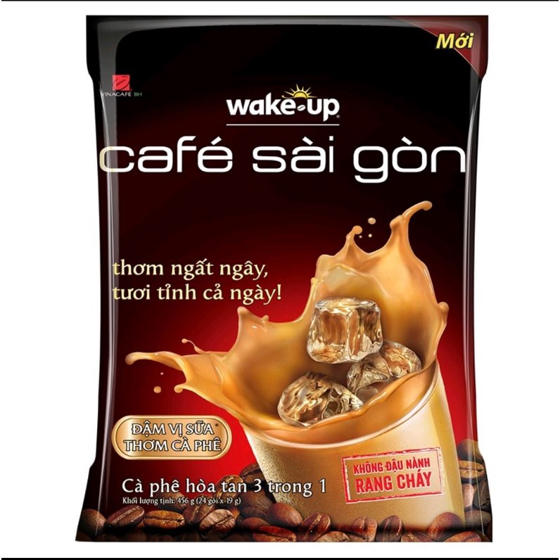 Bịch cà phê wake up Sài Gòn 24 x 19 gram, Vina cà phê