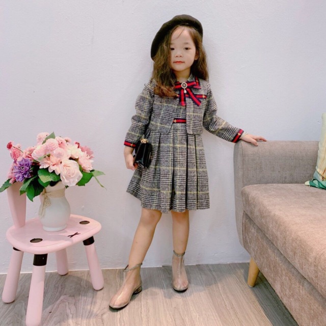 Set váy dạ bé gái