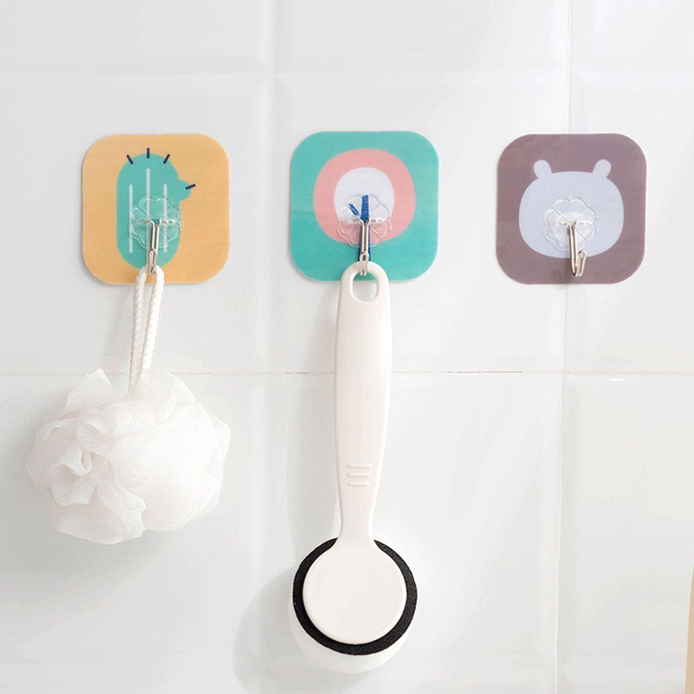 SUENIN 1 Móc Treo Đồ Dùng Nhà Bếp Không Để Lại Dấu Vết Chống Thấm Nước Họa Tiết Hoạt Hình Màu S
