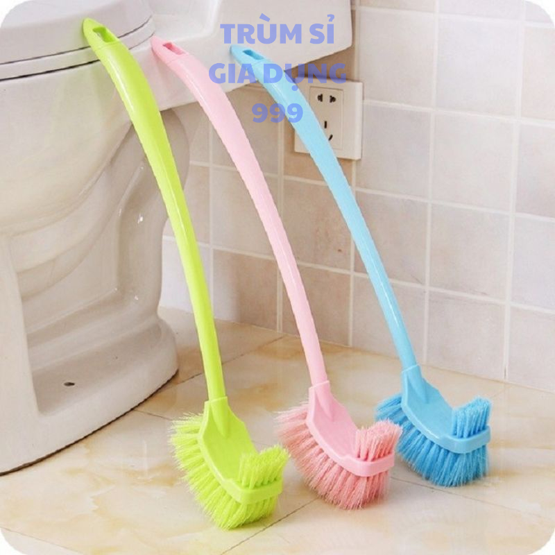 Bàn chải vệ sinh nhà tắm 2 đầu tay cằm dài,Dụng Cụ Cọ Vệ Sinh Toilet 2 Đầu nhiều màu