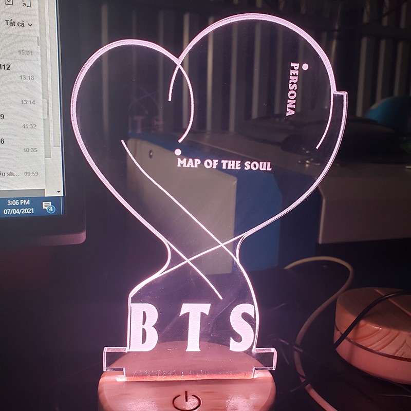 Đèn led 3D biểu tượng BTS