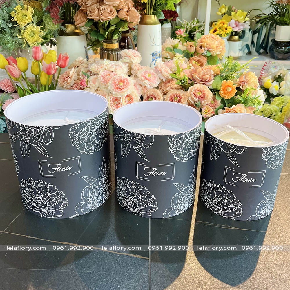 Hộp trụ tròn Fomex không quai cắm hoa tươi, hoa sáp, giỏ cắm hoa - GIO0003