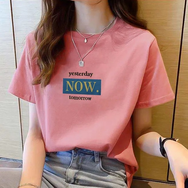 Korean version of loose fashion print trend short-sleeved T-shirt woman
