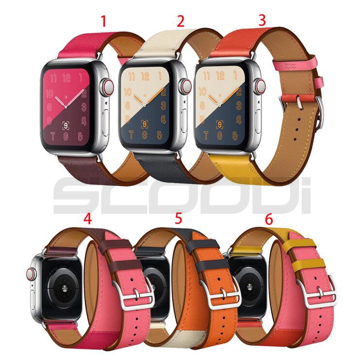 Dây đeo đồng hồ thông minh bằng da dành cho for Apple Watch Series 1 2 3 4 5 SE 6 38/40mm 42/44mm