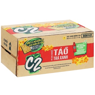Thùng 24 Chai Nước C2 Trà Xanh Hương Táo 360ml