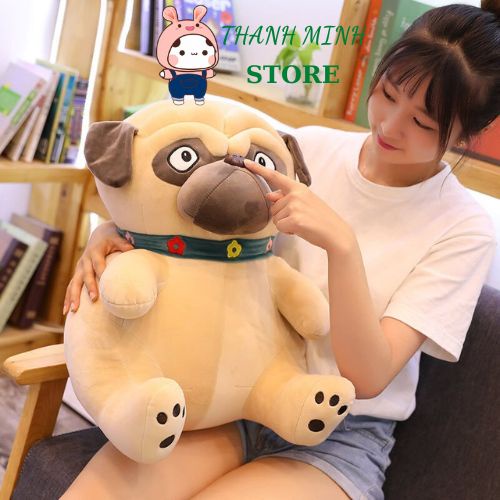 Chó Bông Mặt Xệ Pug Mềm Mịn Dễ Thương - Gấu Bông Chó Pug Mặt Nhăn Đáng Yêu
