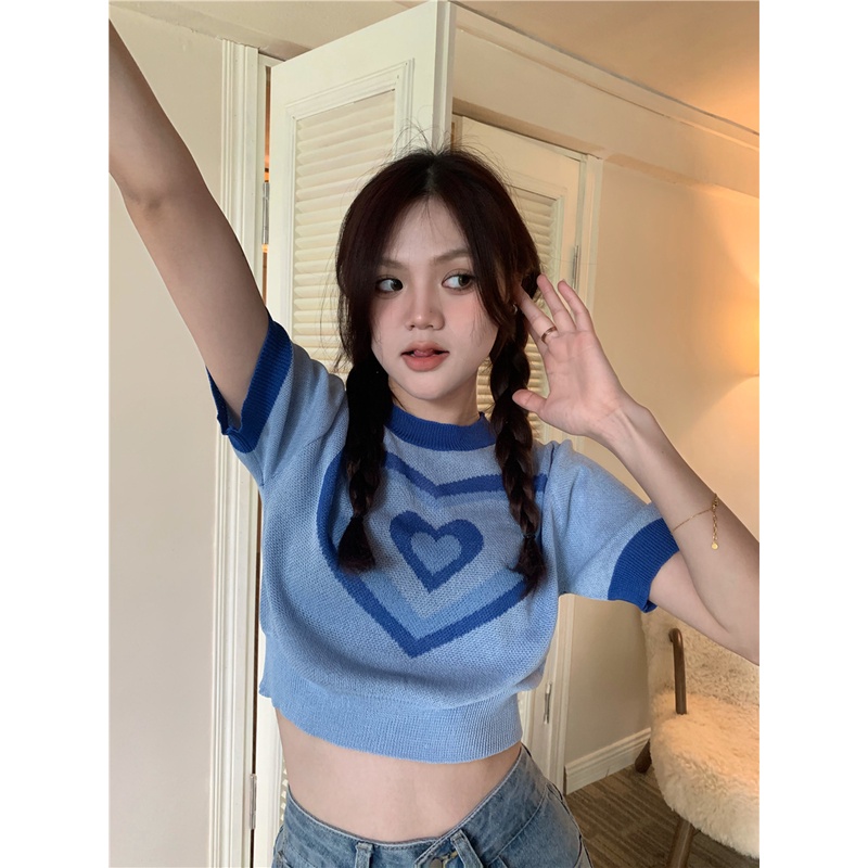 Cocory vn Áo Thun Dệt Kim Tay Ngắn Dáng Ôm Quyến Rũ Thời Trang Mùa Hè Cho Nữ Có 3 Màu Sắc