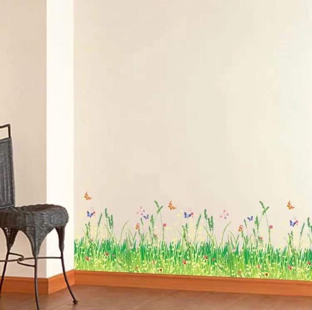 COMBO DECAL DÁN TƯỜNG - CÂY XANH PHỐI CHÂN CỎ LAU ( 2 TẤM )