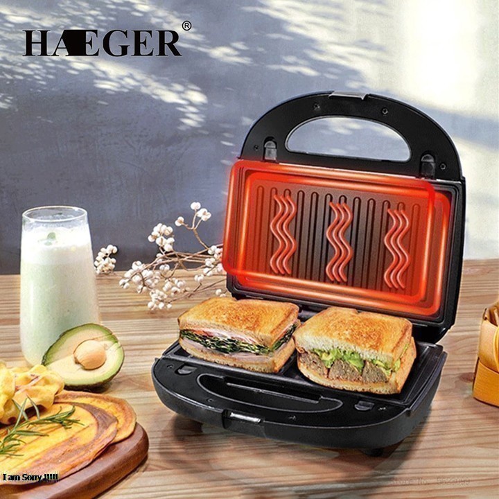 Máy nướng bánh mì rãnh ngang, nướng thịt BBQ Haeger 750W