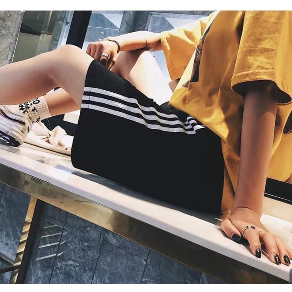 [ SALE HÓT] Quần đùi thể thao unisex kẻ 3 sọc dáng xuông chất kiệu cao cấp thoáng mát không xù cho mùa hè