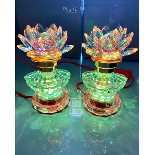 Đèn Thờ Pha Lê Hoa Sen (1 Cặp)