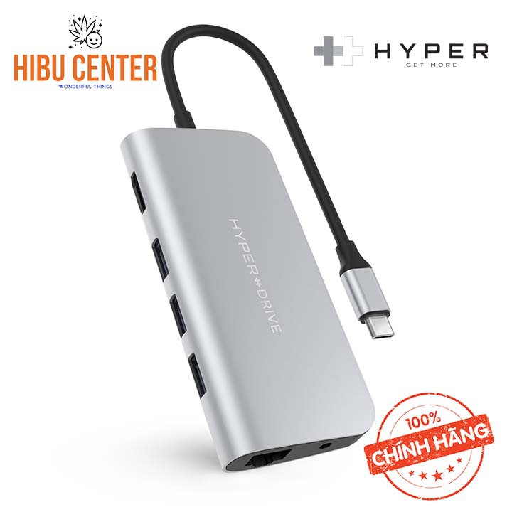 [Cho Macbook] Hub USB-C HYPERDRIVE Power 9-IN-1 HD30 - Follow HIBUCENTER Giảm 5%