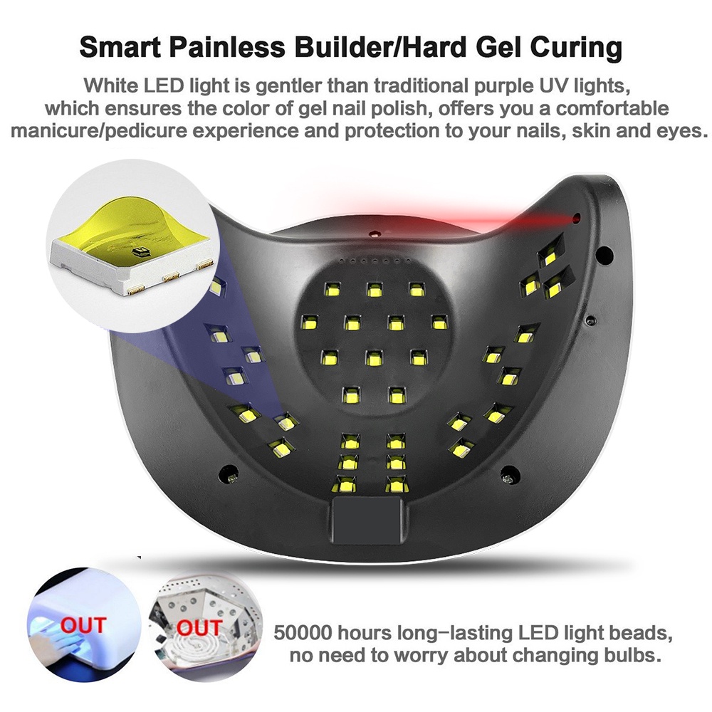 Đèn LED UV Sấy Khô Móng Tay Nhanh Chóng Có 4 Hẹn Giờ Chuyên Nghiệp