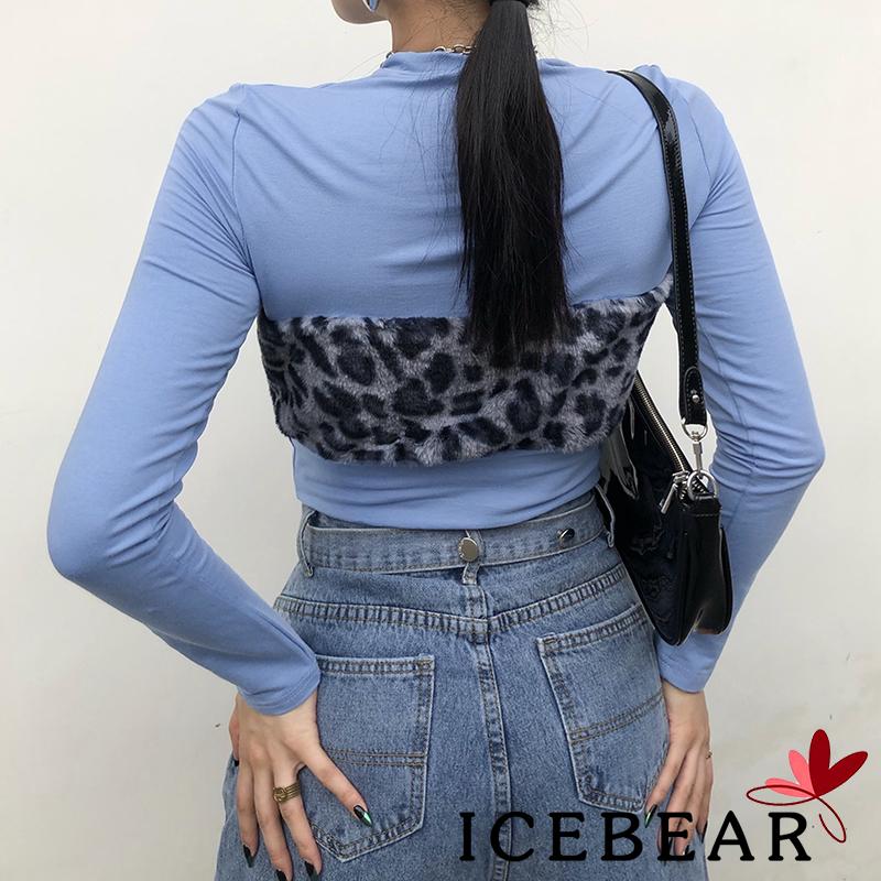 Áo thun tay dài họa tiết đốm da báo thời trang dành cho nữ