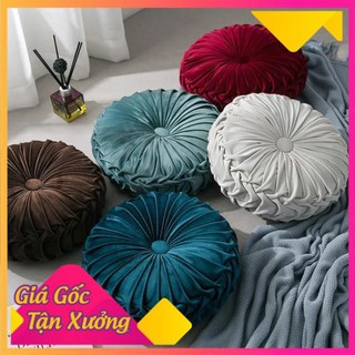 Gối tựa lưng, đệm ngồi vải nhung hình tròn nhiều màu
