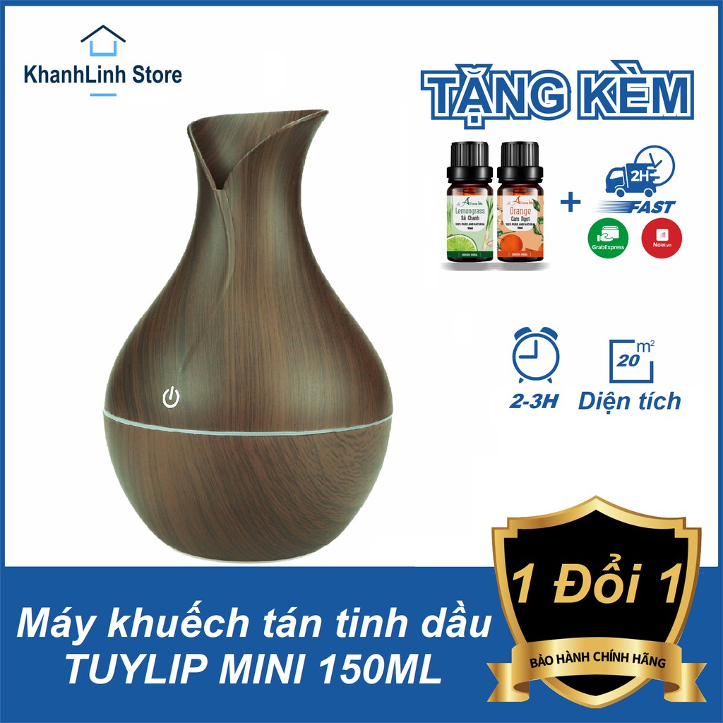 Mẫu 2020- Máy xông tinh dầu, khuêch tán tạo độ ẩm thế hệ mới, đèn led 7 màu _Aroma Diffuser KhanhLinhStore