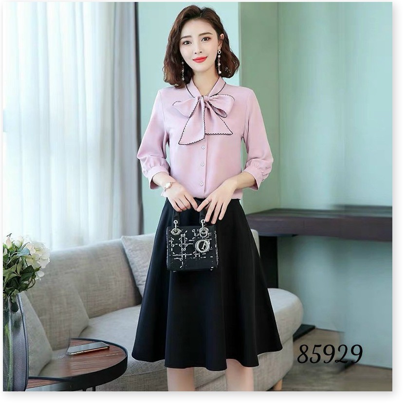 SÉT ÁO SƠ MI KIỂU VÀ CHÂN VÁY NỮ CÔNG SỞ ĐẸP HHP