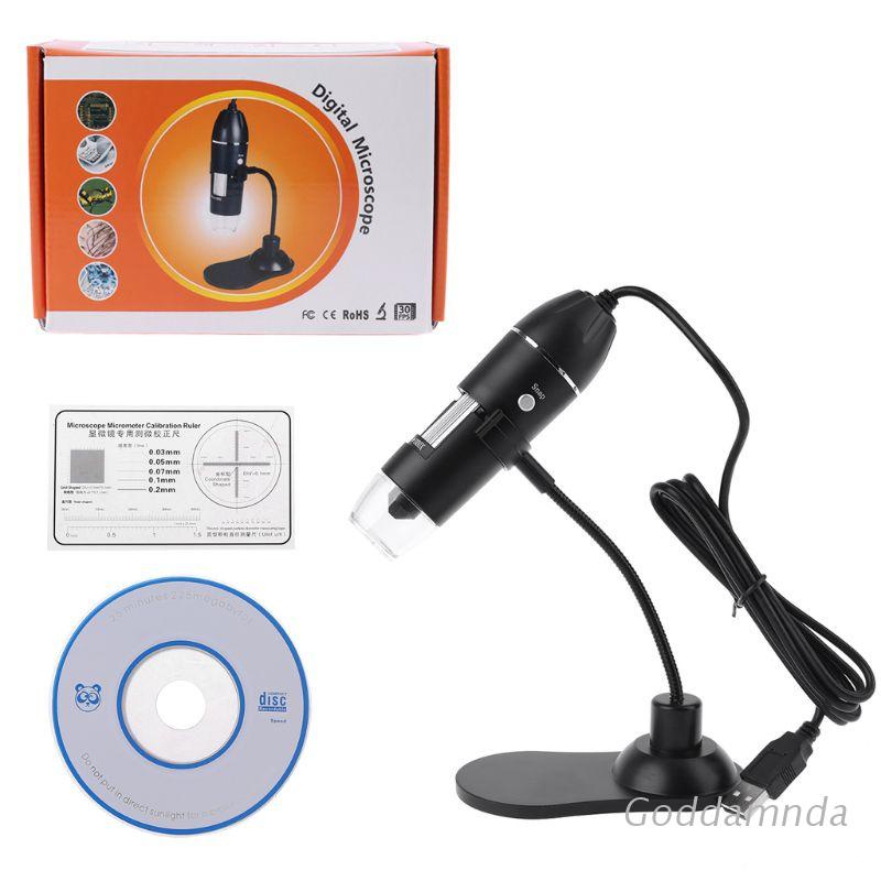 Kính hiển vi kỹ thuật số USB 8 bóng đèn led độ phóng đại 1000X kiểm tra máy ảnh dễ mang theo kèm chân đế