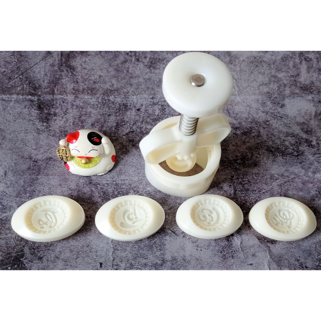KHUÔN LÒ XO BÁNH TRUNG THU / BÁNH DỨA  HÌNH THỎI VÀNG "PHÁT LỘC THỌ TÀI" 50G
