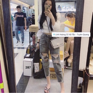Quần Baggy Jeans xách rách cá tính