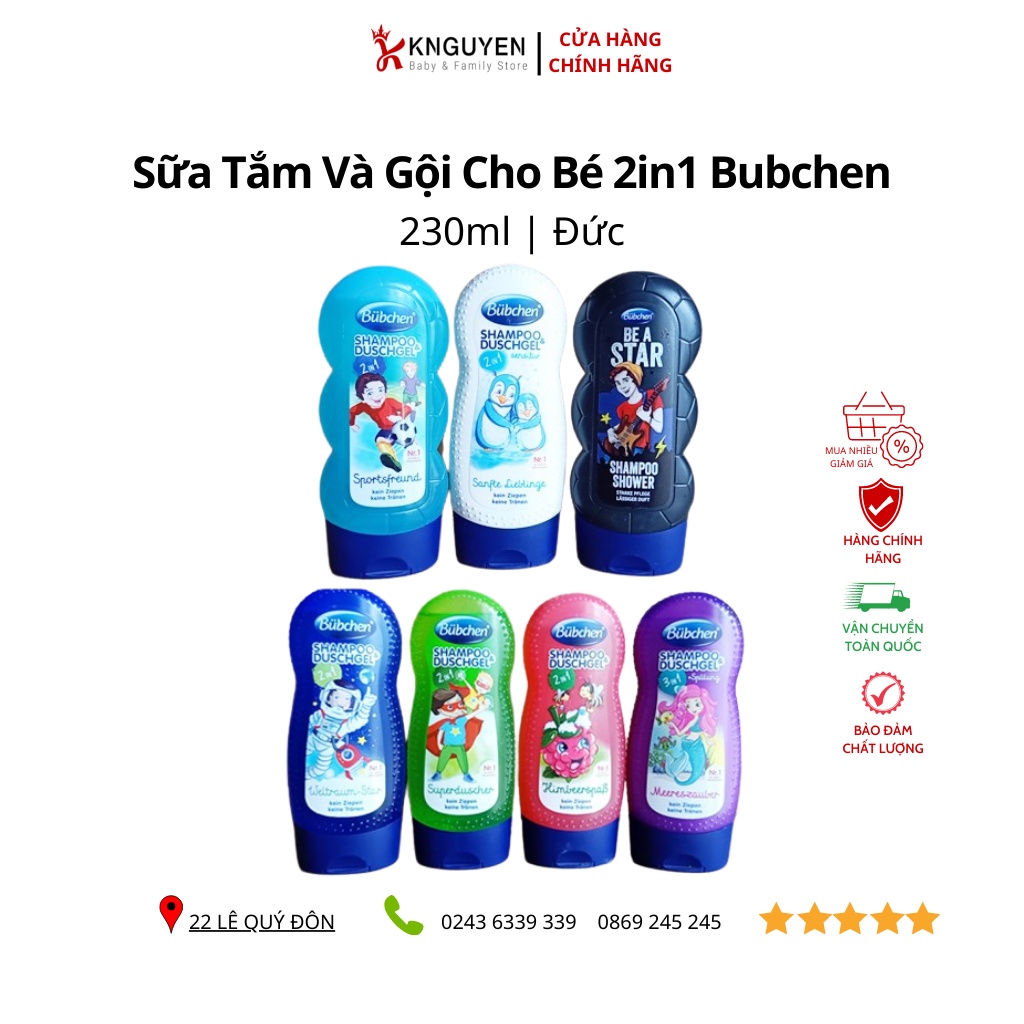 Sữa Tắm Và Gội Cho Bé 2in1 Bubchen 230ml - Đức [Hàng có sẵn] [KNguyen]