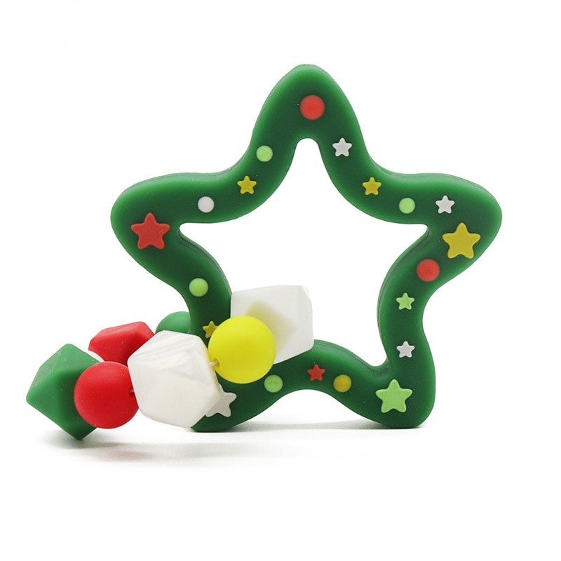 Vòng Tay Đồ Chơi Ngậm Mọc Răng Bằng Silicone Cấp Thực Phẩm Hình Ngôi Sao Năm Cánh Dành Cho Bé