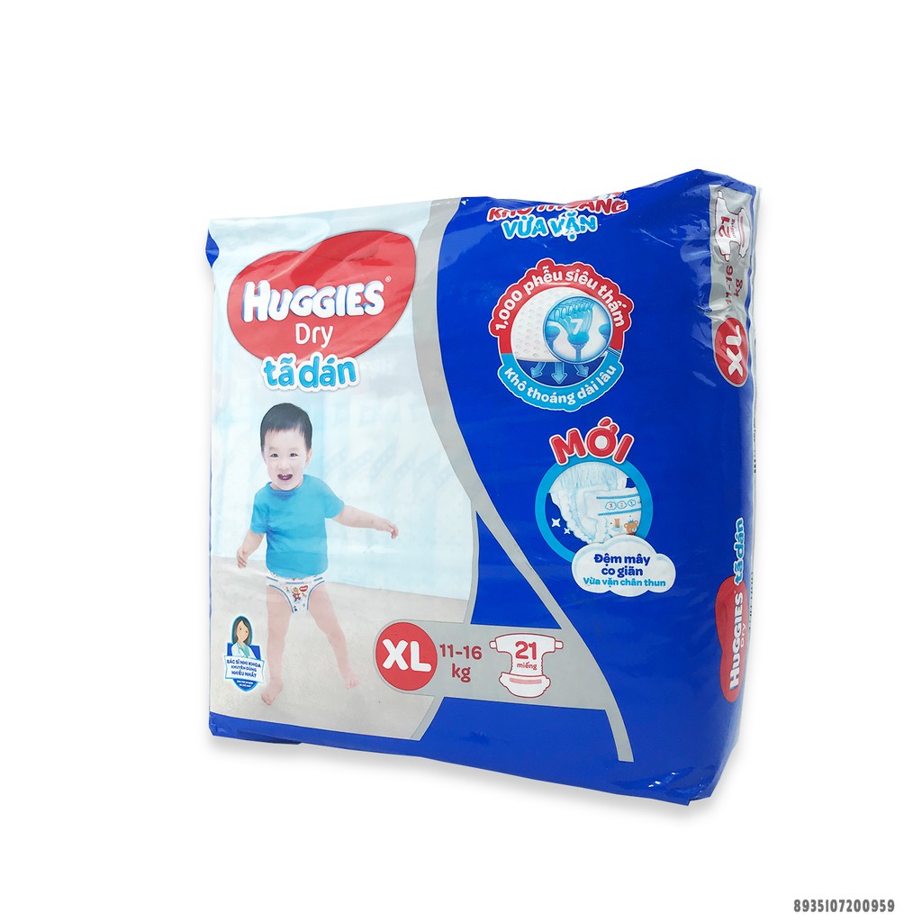 Tã dán HUGGIES DRY S30/M26/L23/XL21 - HSD luôn mới