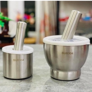 Cối Chày Inox 304 Đế Chống Trượt