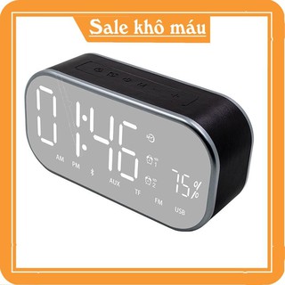 Loa bluetooth kiêm đồng hồ báo thức nghe đài FM Màn hình tráng gương G10