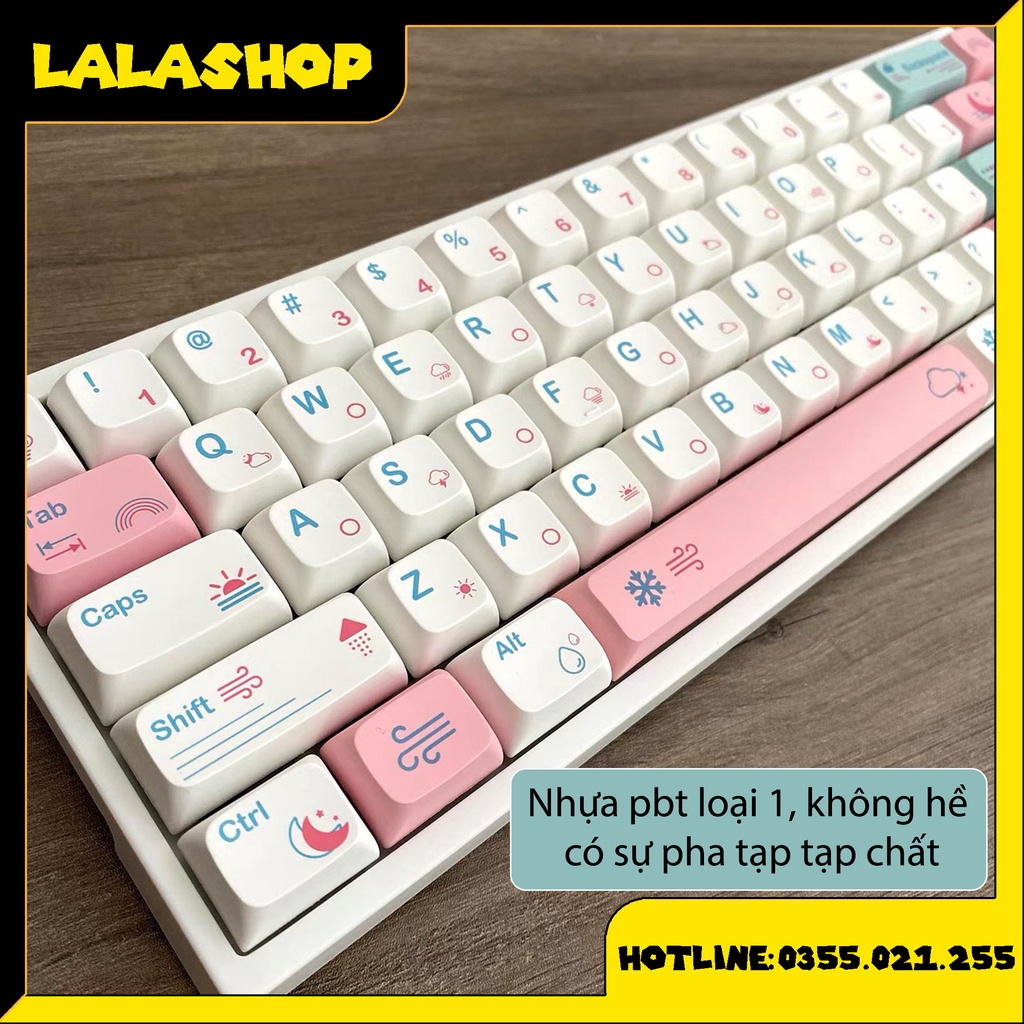 Bộ Nút Cho Bàn Phím Bằng Nhựa PBT XDA WEATHER 132 PHÍM CHO BÀN PHÍM CƠ