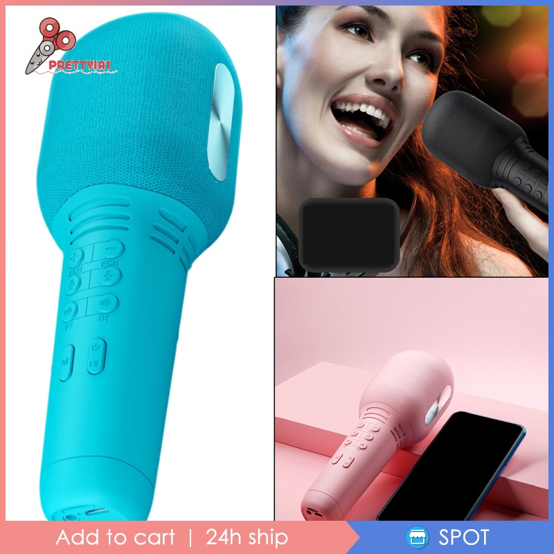 ✨Hàng sẵn sàng✨Micro Cầm Tay Không Dây Bluetooth 5.0 Màu Hồng Dùng Hát Karaoke