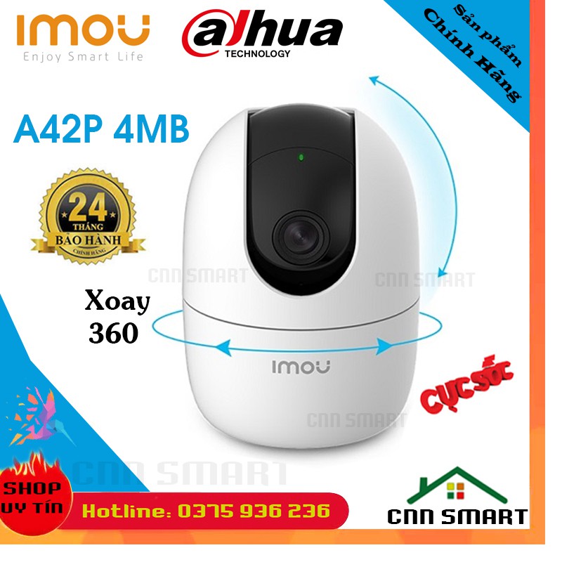 CAMERA IP WIFI 2MB 4MB IMOU Ranger2 A22EP (1080P) - A42P (4MB) Xoay 360 Full HD còi hú báo động [ c6w c3w ] DAHUA BH24TH