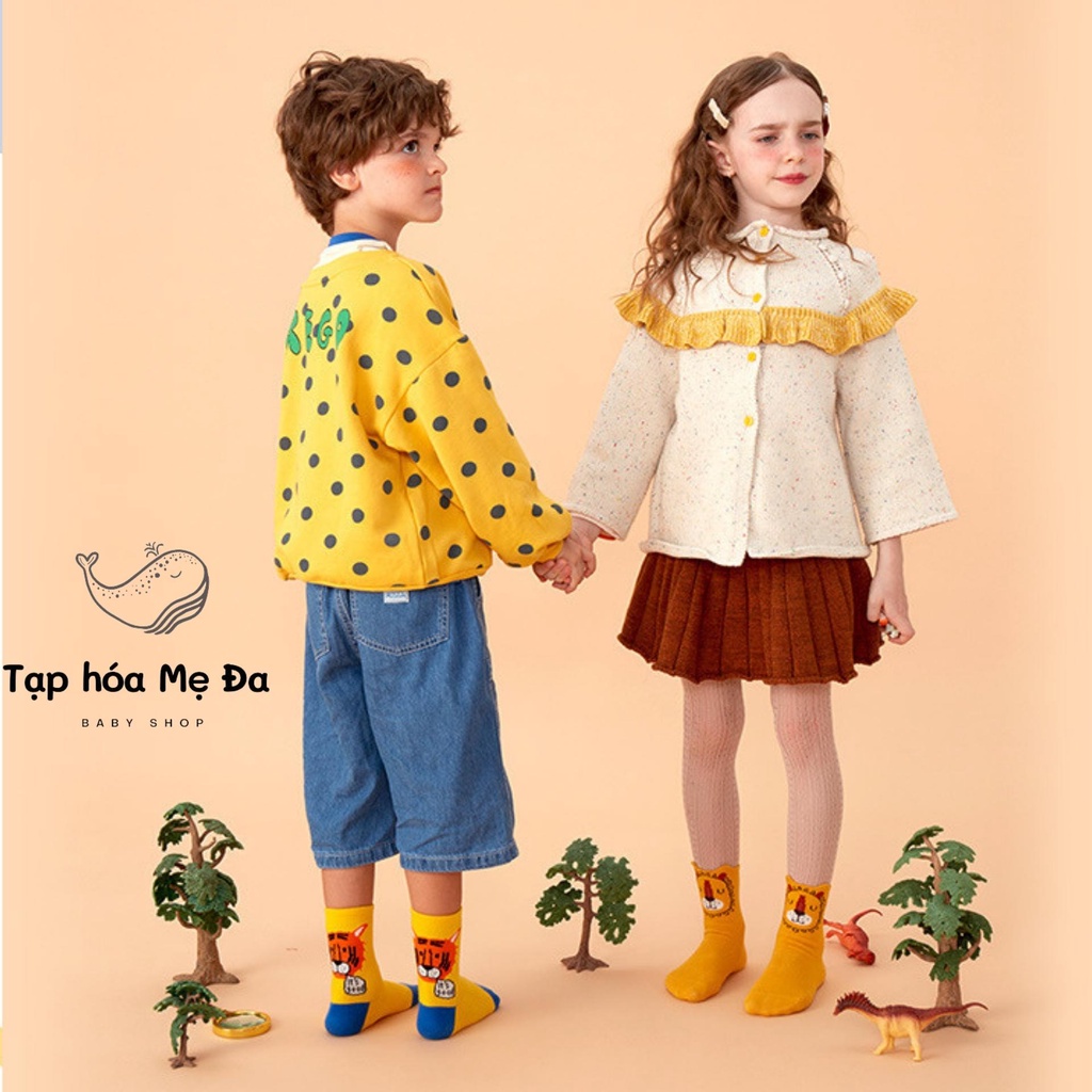 [Hàng cao cấp] Set 5 đôi tất/vớ hoạt hình phong cách Châu Âu chính hãng Caramella cho bé 0-8 tuổi