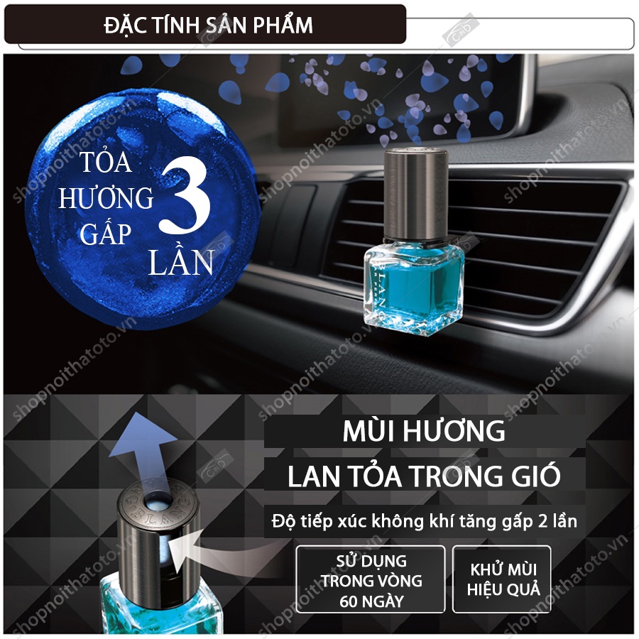 Nước Hoa Ghim Máy Lạnh CARMATE Blang 60 Days H1314 Aquatic Marine 12ml - Nhập Khẩu Chính Hãng